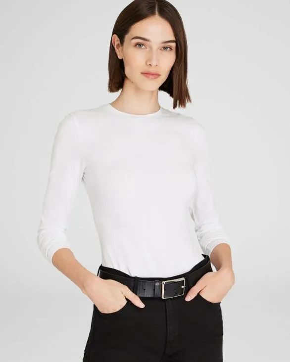 Club Monaco Tops Contour LongSleeve Top White 8211 Women