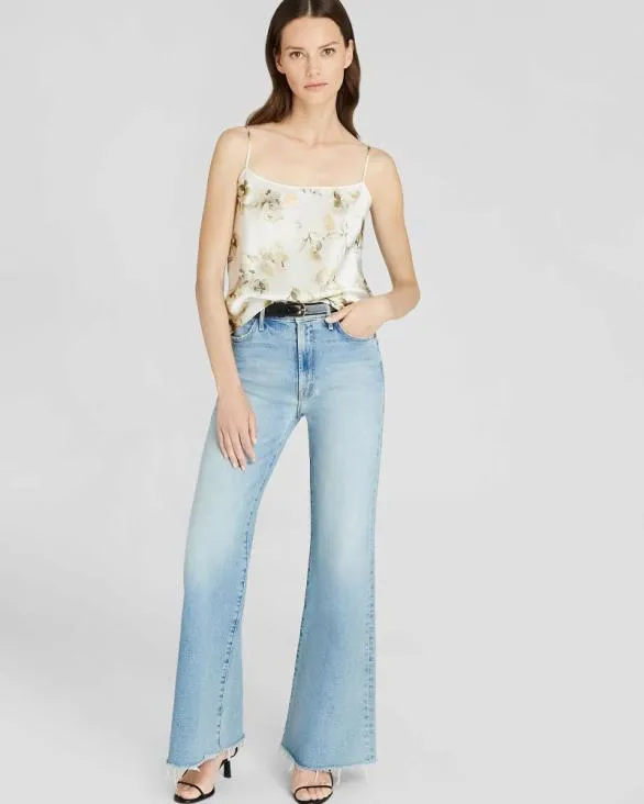 Club Monaco Tops Floral Silk Charmeuse Cami White Base 8211 Women