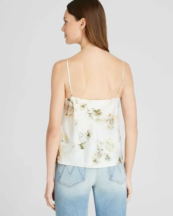 Club Monaco Tops Floral Silk Charmeuse Cami White Base 8211 Women