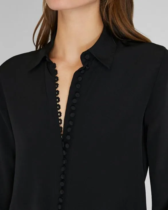 Club Monaco Tops Helek Silk Shirt Black 8211 Women