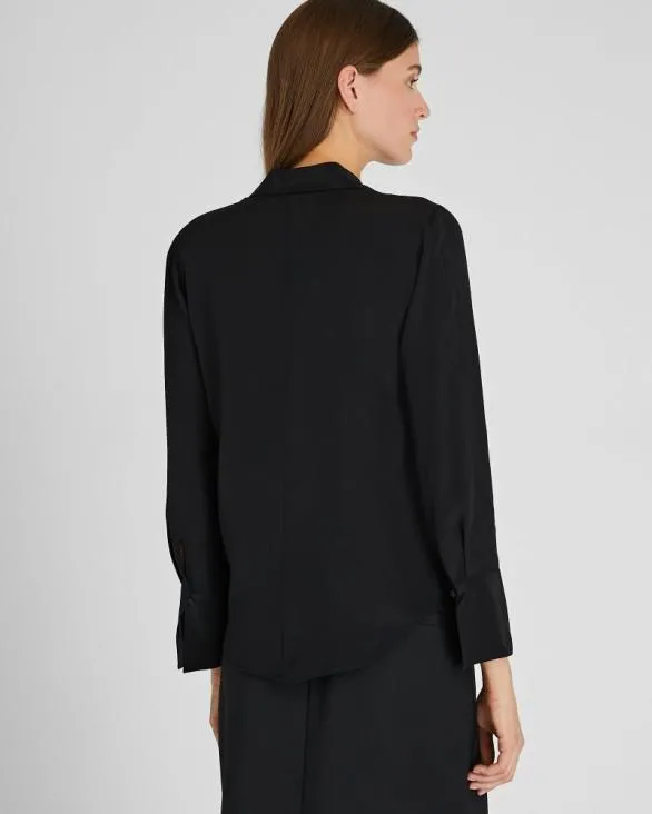 Club Monaco Tops Helek Silk Shirt Black 8211 Women
