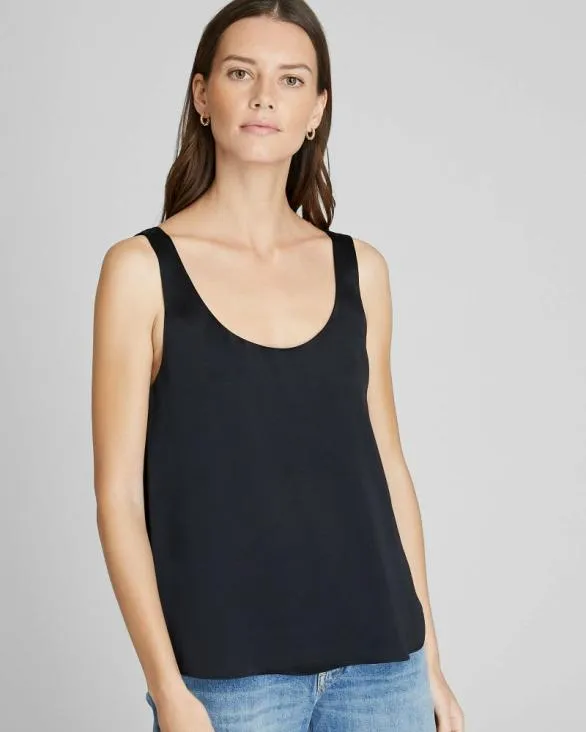 Club Monaco Tops Luxe Silk Scoop Neck Top Black 8211 Women