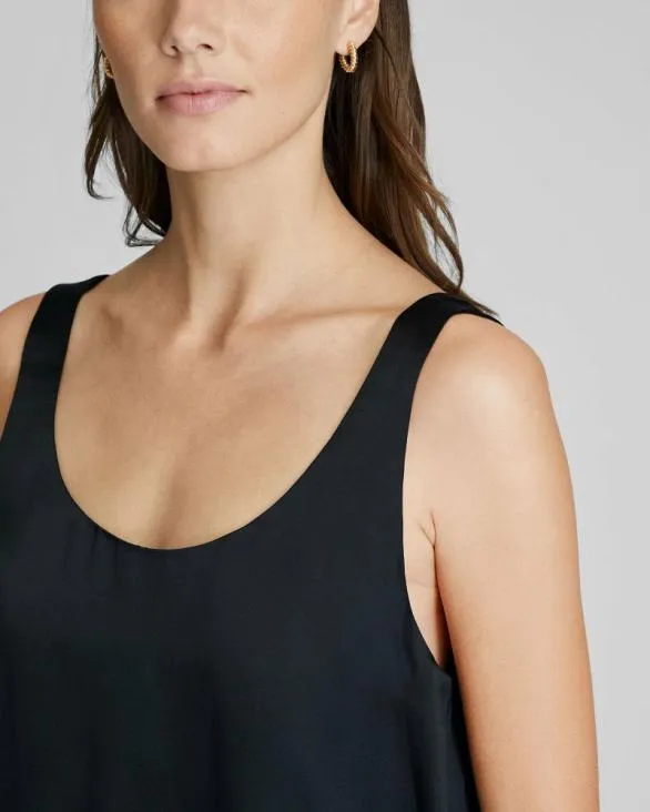 Club Monaco Tops Luxe Silk Scoop Neck Top Black 8211 Women