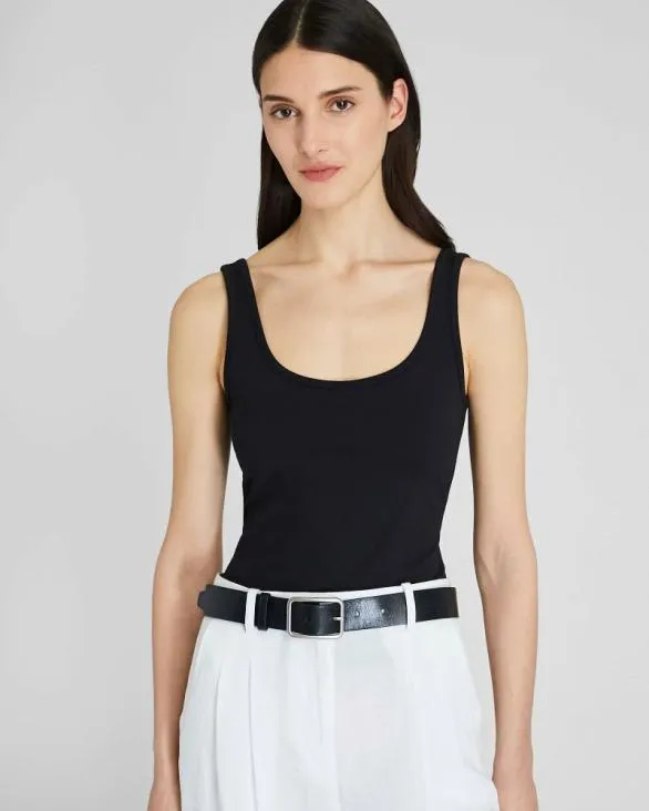 Club Monaco Tops Micro Rib Tank Black 8211 Women