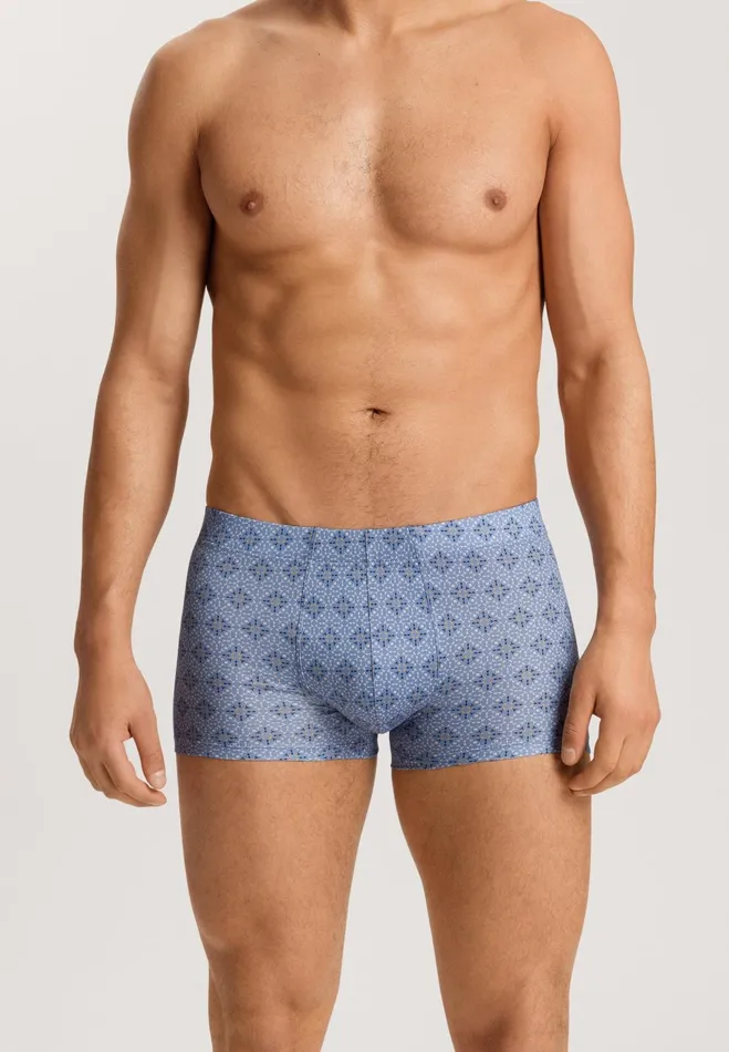 Cotton Boxer Brief Blue Mosaic Men HANRO Boxer Briefs