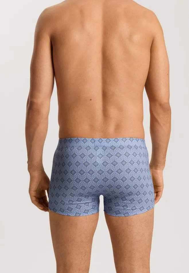 Cotton Boxer Brief Blue Mosaic Men HANRO Boxer Briefs