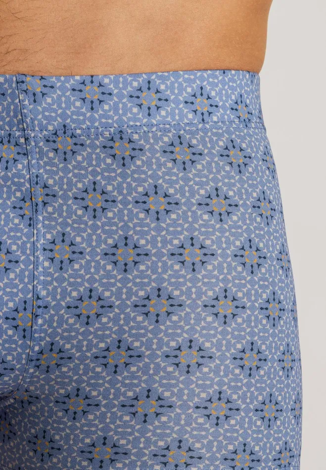 Cotton Boxer Brief Blue Mosaic Men HANRO Boxer Briefs