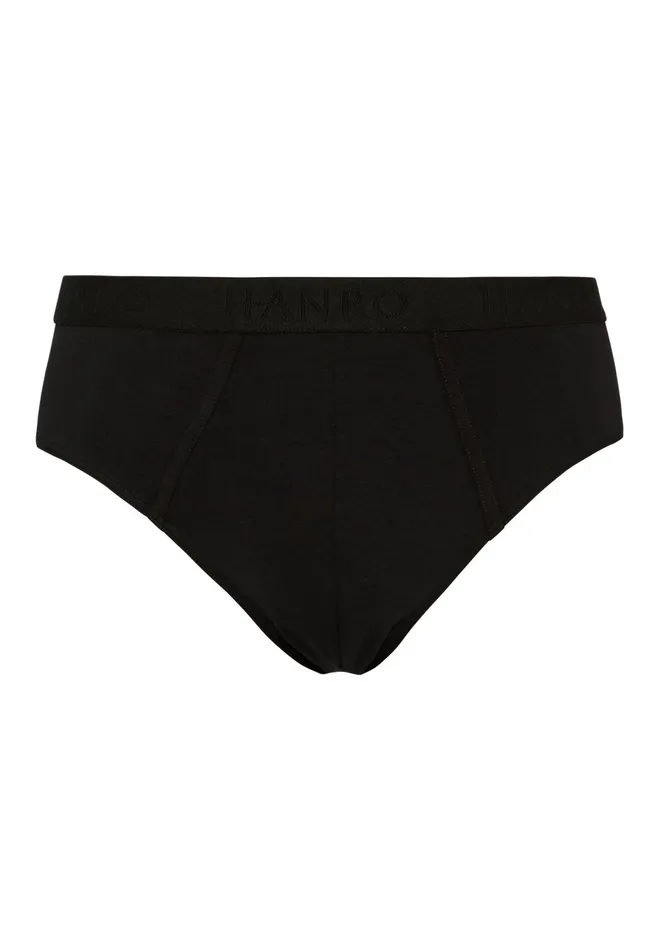 Cotton Brief All Black Men HANRO Briefs