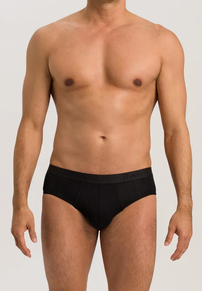 Cotton Brief All Black Men HANRO Briefs