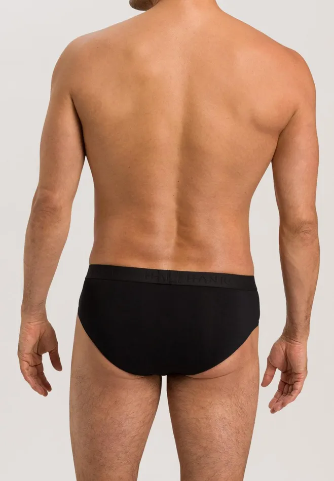 Cotton Brief All Black Men HANRO Briefs