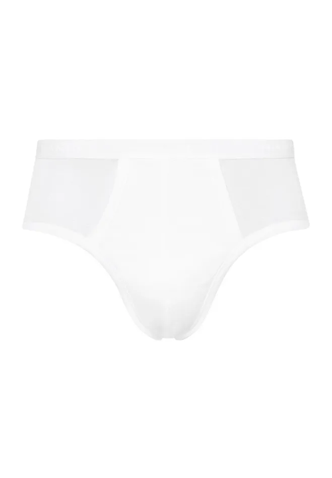 Cotton Brief With Fly White Men HANRO Briefs