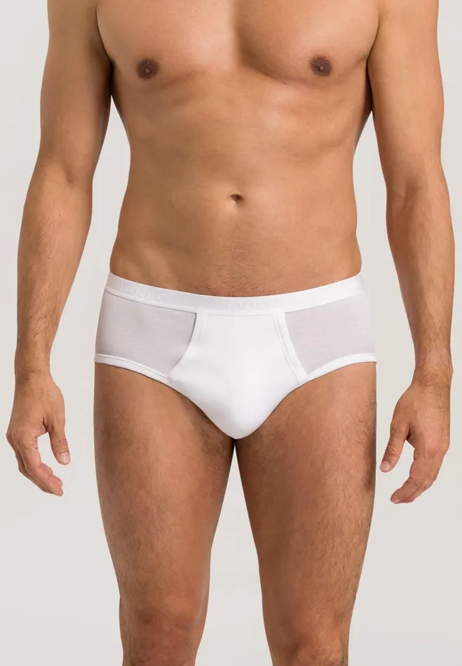 Cotton Brief With Fly White Men HANRO Briefs