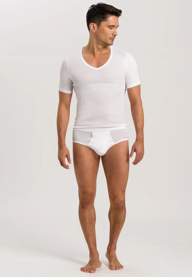 Cotton Brief With Fly White Men HANRO Briefs