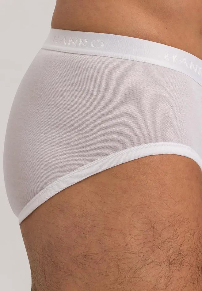 Cotton Brief With Fly White Men HANRO Briefs