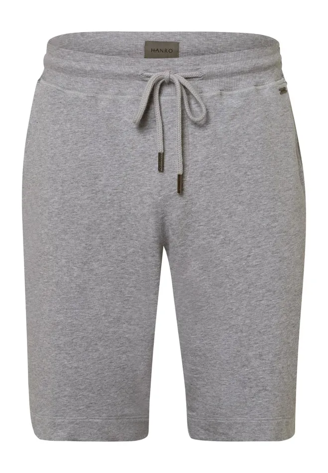 Cotton Drawstring Shorts Grey Melange Men HANRO Bottoms