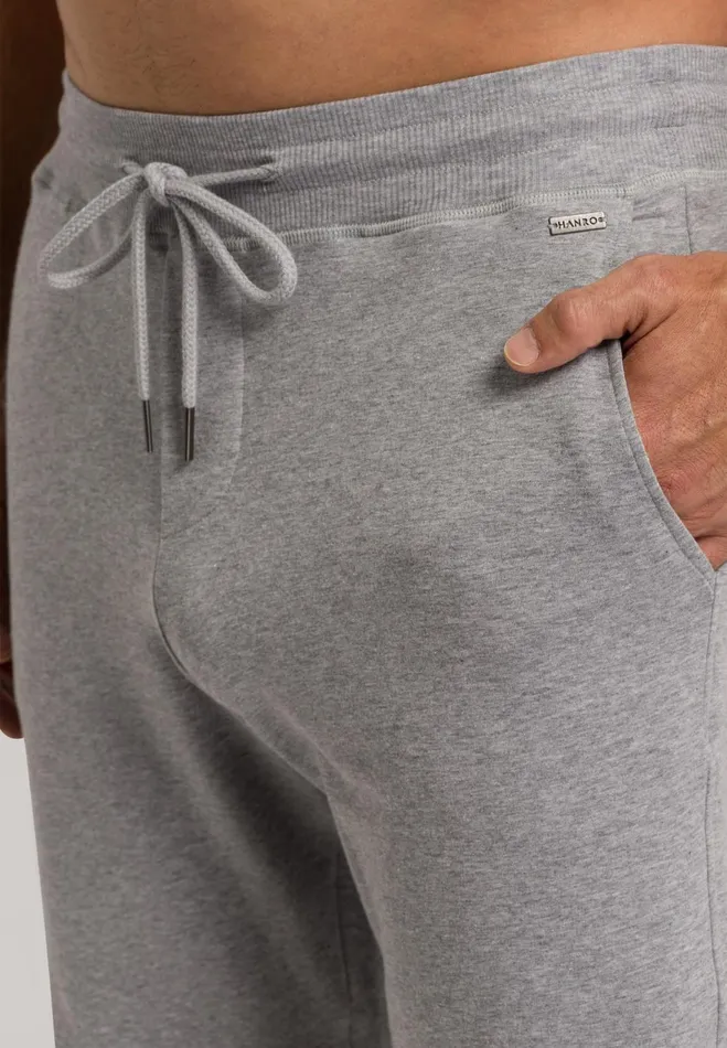 Cotton Drawstring Shorts Grey Melange Men HANRO Bottoms