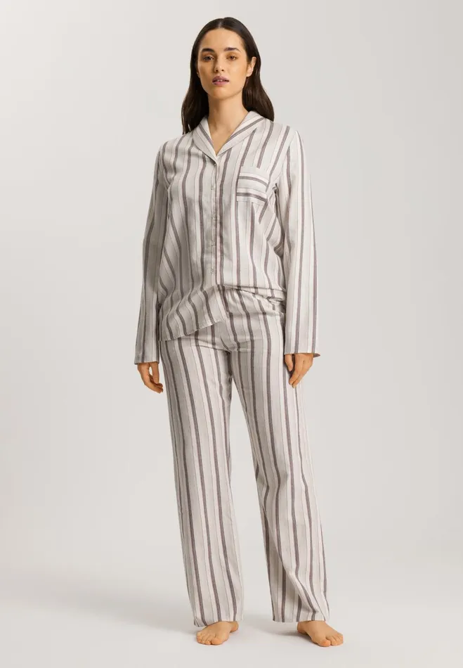 Cotton Flannel Pajama Pants Meraki Stripe Women HANRO Pajama Bottoms