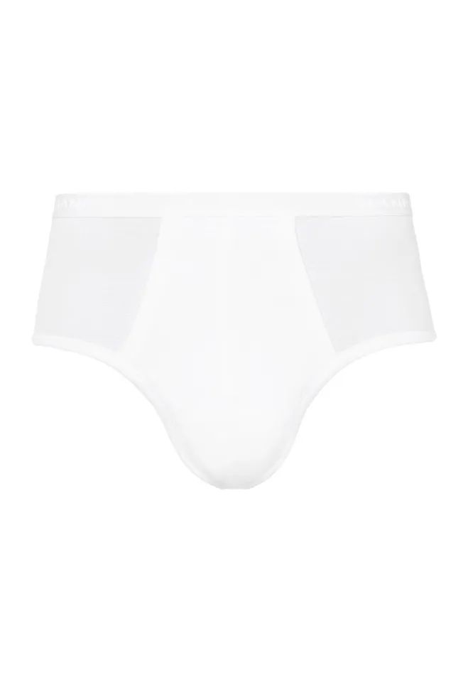 Cotton Full Brief With Fly White Men HANRO Briefs