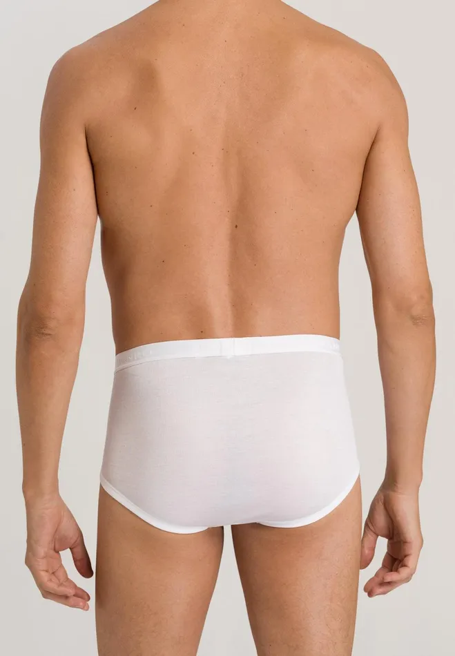 Cotton Full Brief With Fly White Men HANRO Briefs