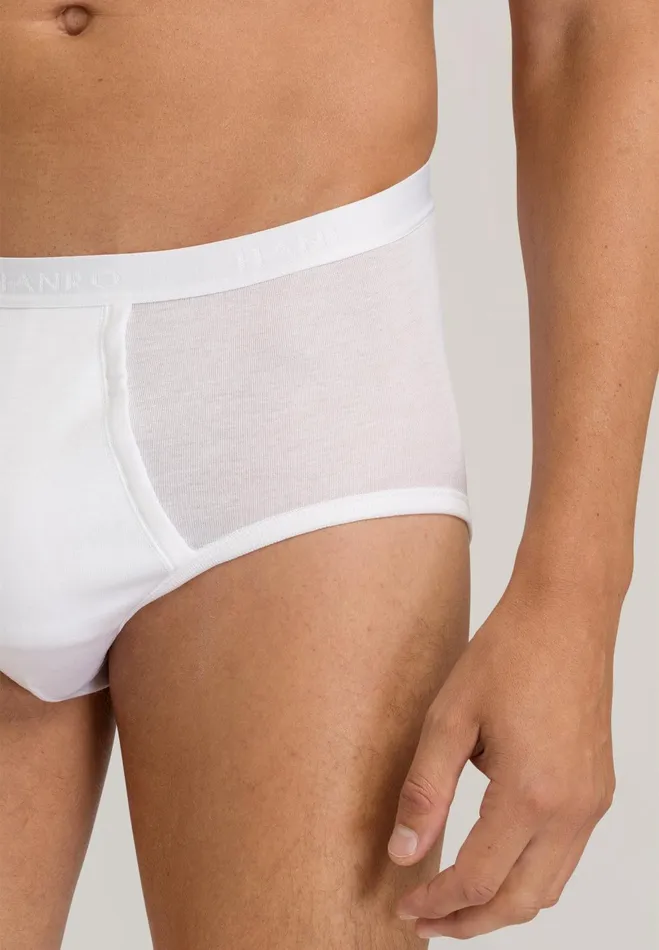 Cotton Full Brief With Fly White Men HANRO Briefs