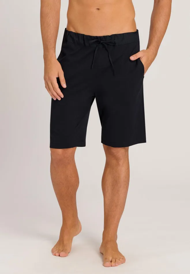 Cotton Knit Drawstring Shorts Black Men HANRO Bottoms