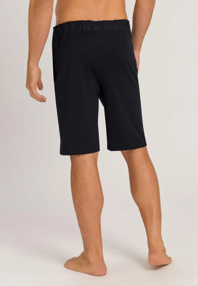 Cotton Knit Drawstring Shorts Black Men HANRO Bottoms