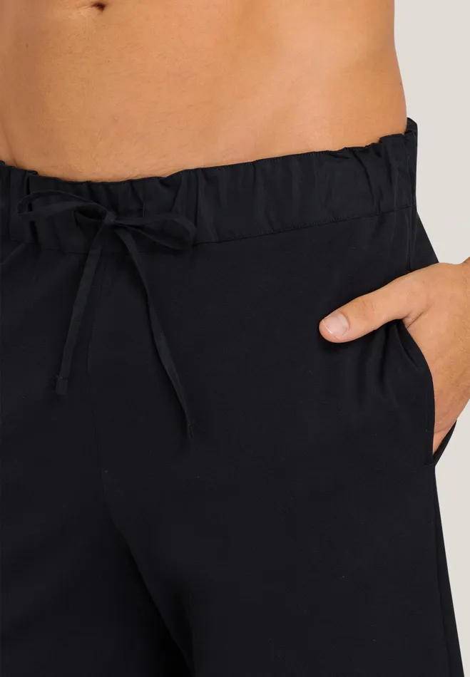Cotton Knit Drawstring Shorts Black Men HANRO Bottoms
