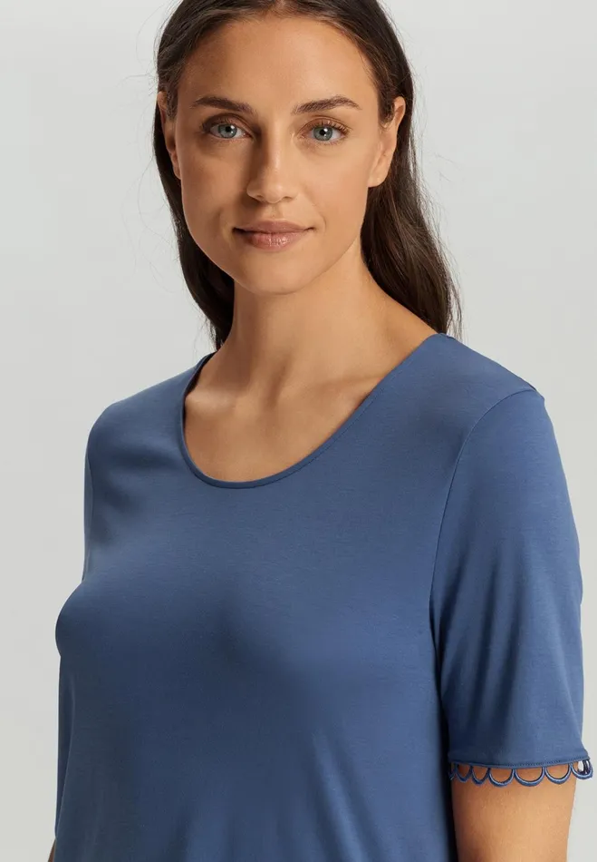 Cotton Pajama Set Slate Blue Women HANRO Pajama Sets