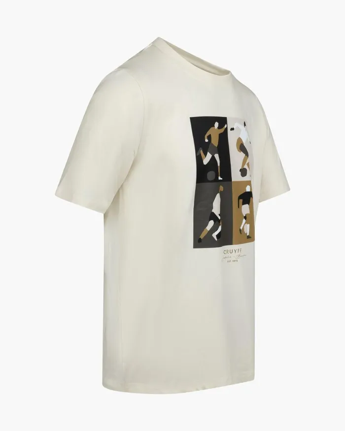 Cruyff Cruyff Turn Tee Whiteorange Men TShirts and Polo039s Cruyff Cruyff Turn Tee Whiteorange Men TShirts and Polo039s