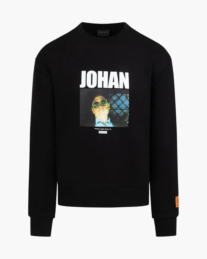 Cruyff Johan Crewneck Black Men Sweats and Hoodies