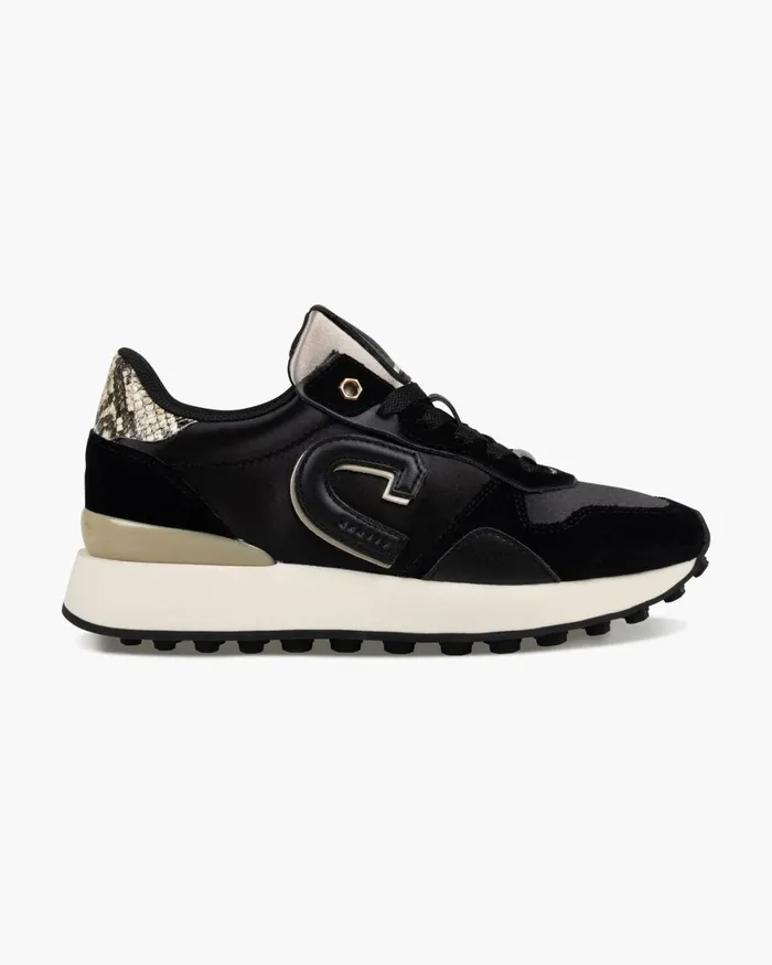 Cruyff Park RunnerSatinVelvet Blackgold Women Sneakers