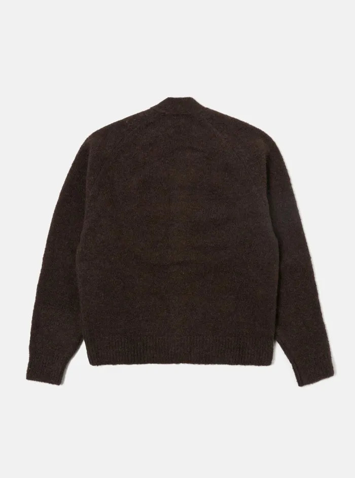 David Cardigan In Brown Alpaca Knit Men Universal Works Cardigans