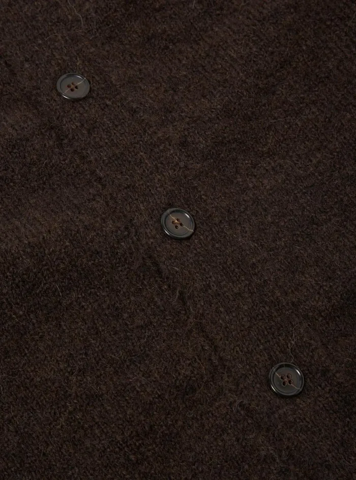 David Cardigan In Brown Alpaca Knit Men Universal Works Cardigans