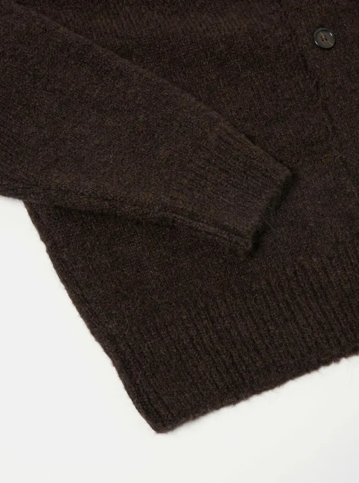 David Cardigan In Brown Alpaca Knit Men Universal Works Cardigans