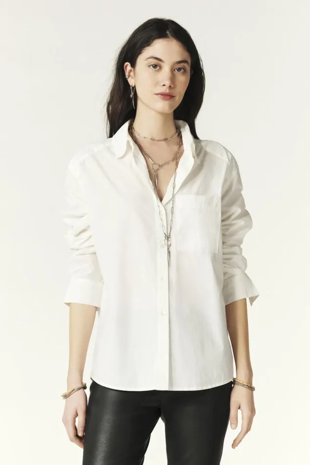 DeborahButtoned Straight Cut Shirt Clothing Baandsh Tops and Shirts