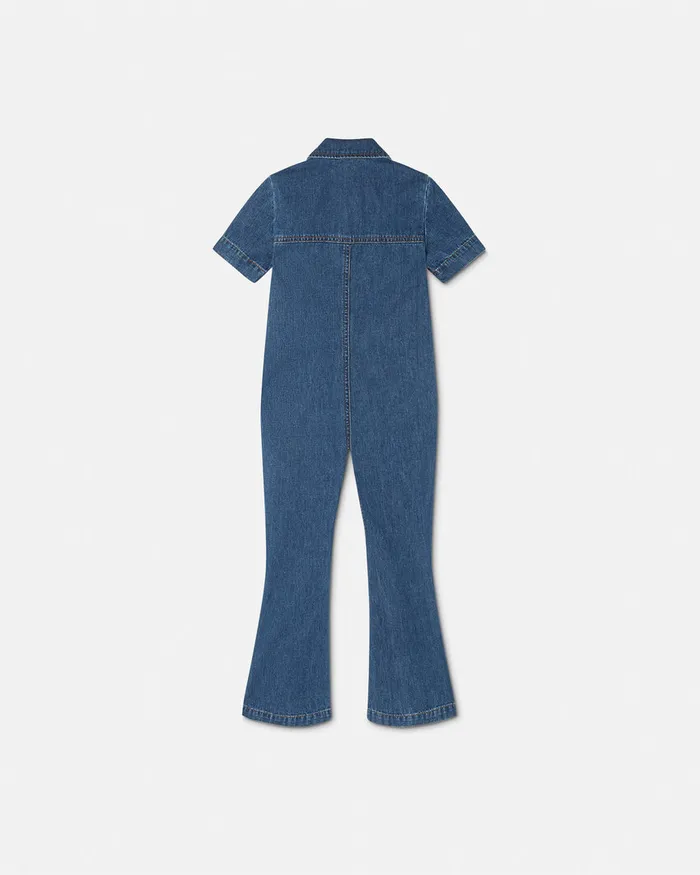 Denim Kids Versace Denim Jumpsuit Blue