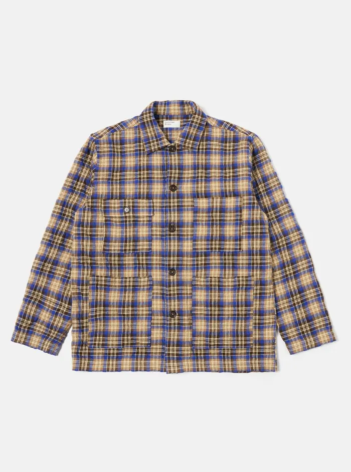 Dockside Jacket In BlueSand Cowboy Check Men Universal Works Overshirts