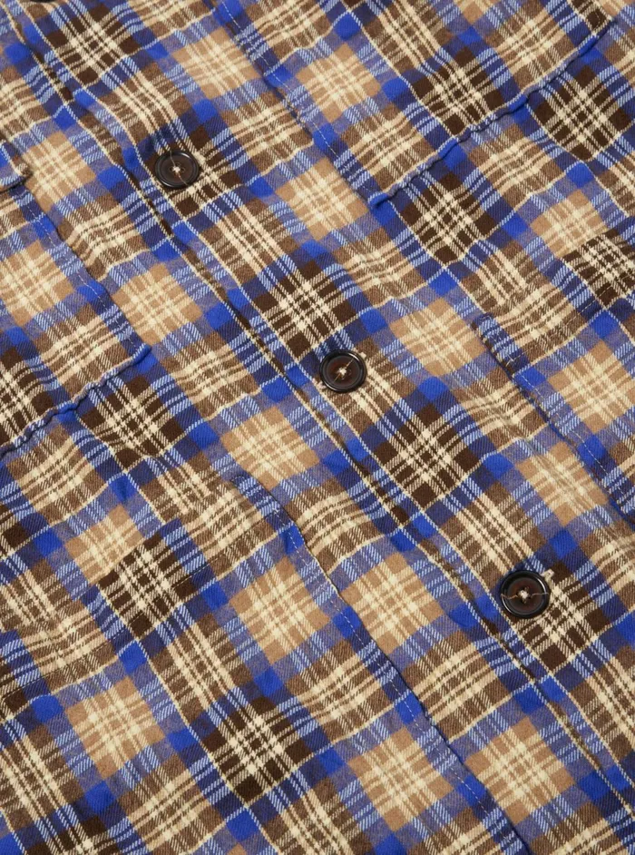Dockside Jacket In BlueSand Cowboy Check Men Universal Works Overshirts