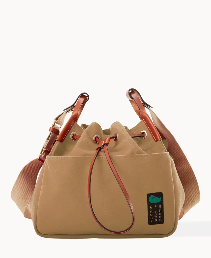 Dooney and Bourke Crossbodies Canvas Drawstring 30 Beige 8211 WomenMen