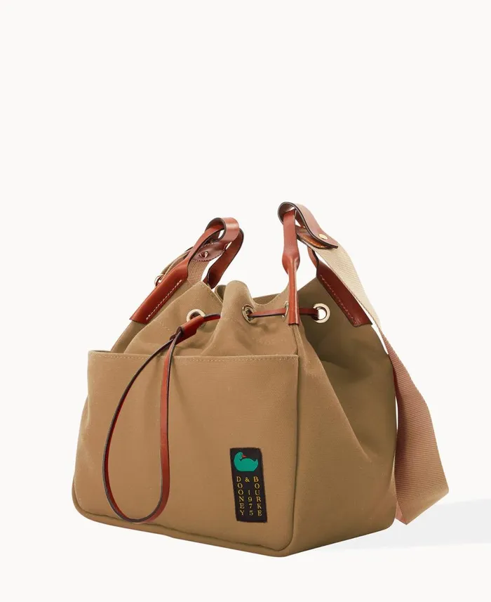 Dooney and Bourke Crossbodies Canvas Drawstring 30 Beige 8211 WomenMen