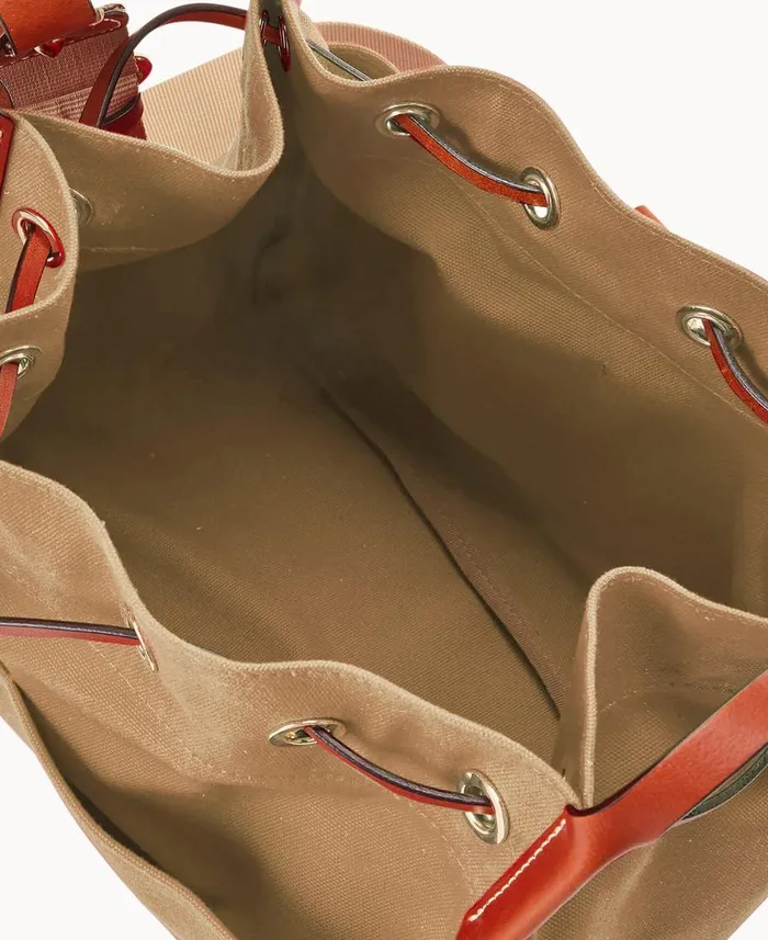 Dooney and Bourke Crossbodies Canvas Drawstring 30 Beige 8211 WomenMen