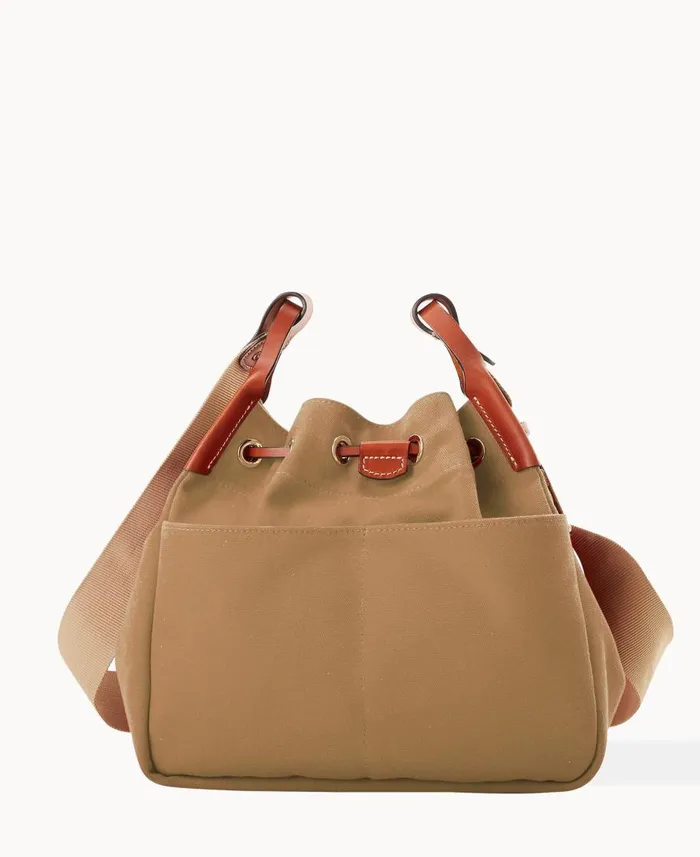 Dooney and Bourke Crossbodies Canvas Drawstring 30 Beige 8211 WomenMen
