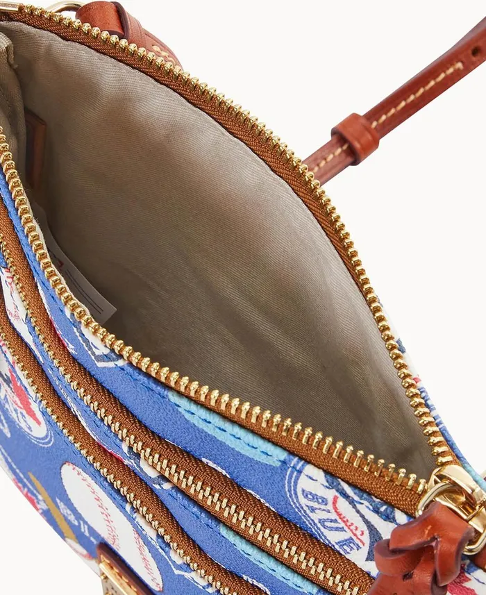 Dooney and Bourke Crossbodies MLB Blue Jays N S Triple Zip Crossbody Blue Jays 8211 WomenMen