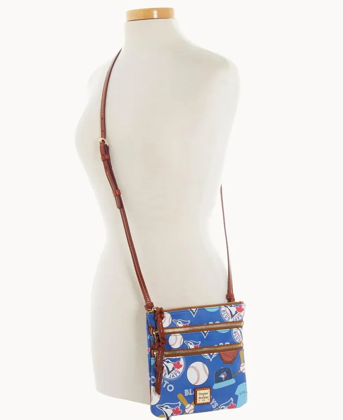 Dooney and Bourke Crossbodies MLB Blue Jays N S Triple Zip Crossbody Blue Jays 8211 WomenMen