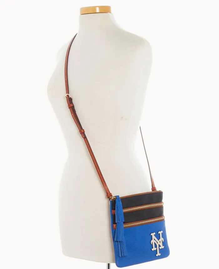 Dooney and Bourke Crossbodies MLB Mets Triple Zip Crossbody Mets 8211 WomenMen