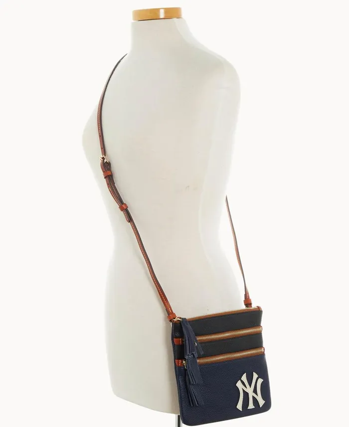 Dooney and Bourke Crossbodies MLB Yankees Triple Zip Crossbody Yankees 8211 WomenMen