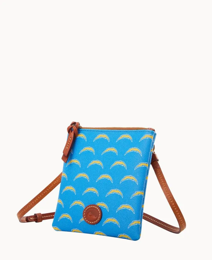 Dooney and Bourke Crossbodies NFL Chargers Small North South Top Zip Crossbody Chargers 8211 WomenMen