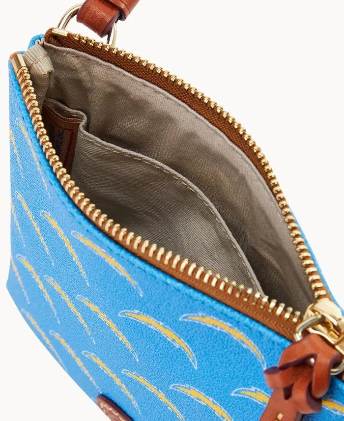 Dooney and Bourke Crossbodies NFL Chargers Small North South Top Zip Crossbody Chargers 8211 WomenMen