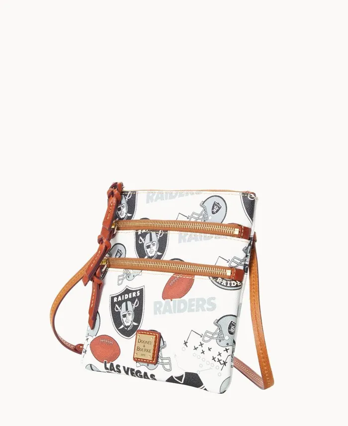 Dooney and Bourke Crossbodies NFL Raiders N S Triple Zip Crossbody Raiders 8211 WomenMen Dooney and Bourke Crossbodies NFL Raiders N S Triple Zip Crossbody Raiders 8211 WomenMen