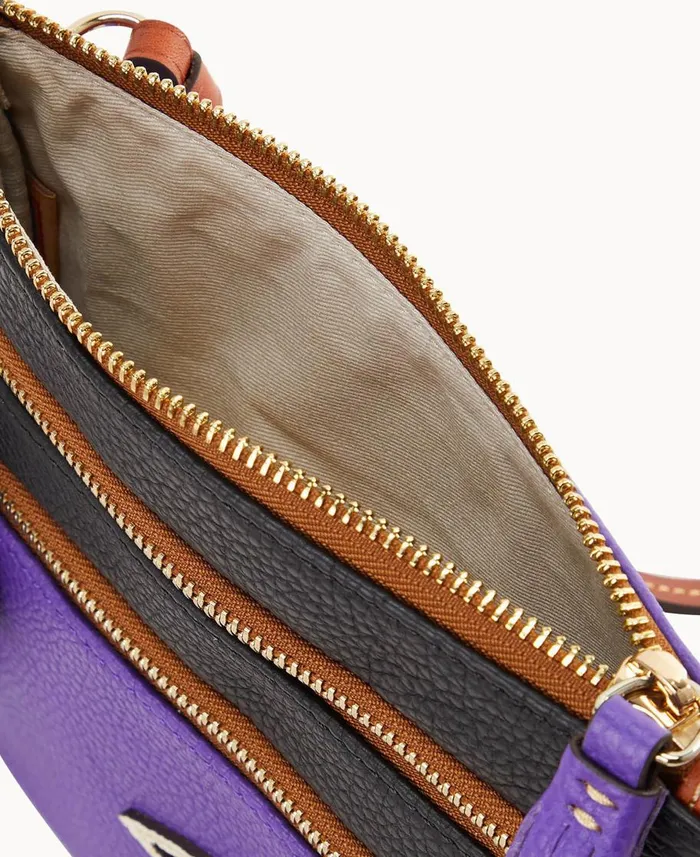 Dooney and Bourke Crossbodies NFL Ravens Triple Zip Crossbody Ravens 8211 WomenMen Dooney and Bourke Crossbodies NFL Ravens Triple Zip Crossbody Ravens 8211 WomenMen